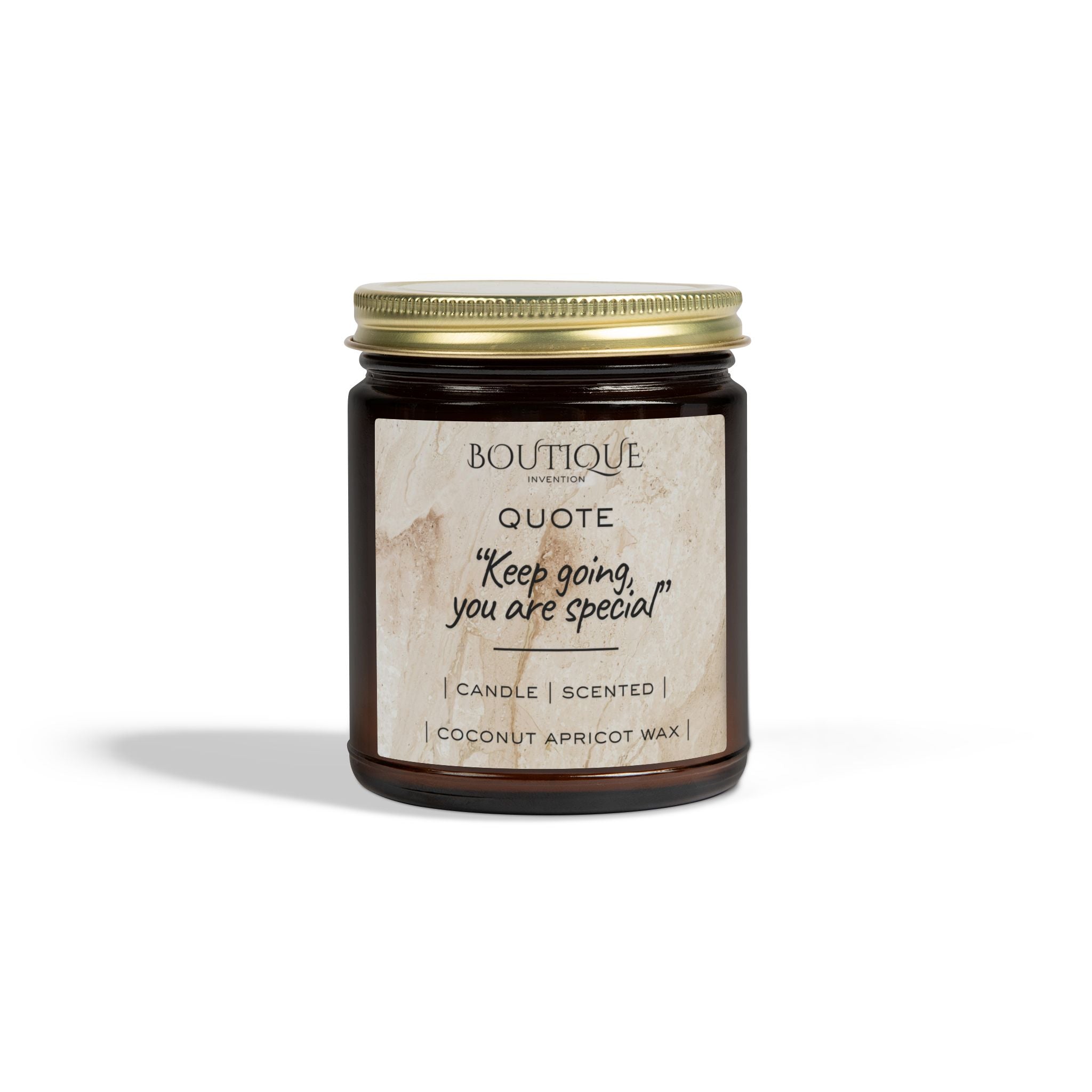 Scented Candle Coconut Apricot Wax (4oz/9oz) — Quote Inspirational Jar