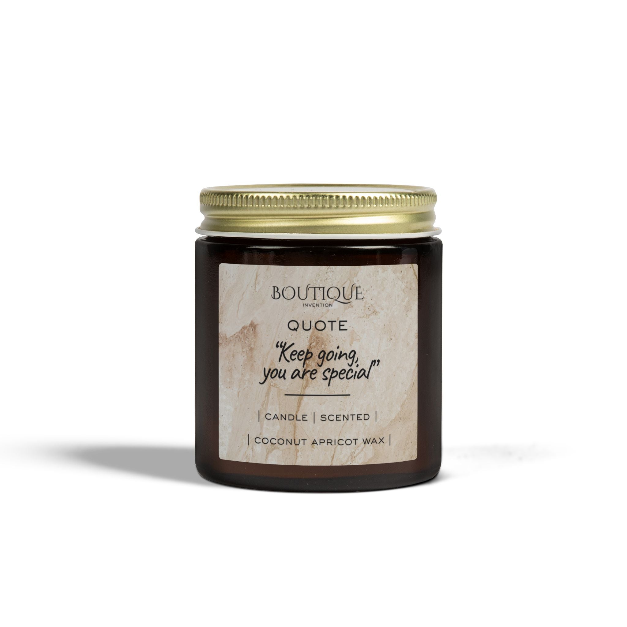 Scented Candle Coconut Apricot Wax (4oz/9oz) — Quote Inspirational Jar