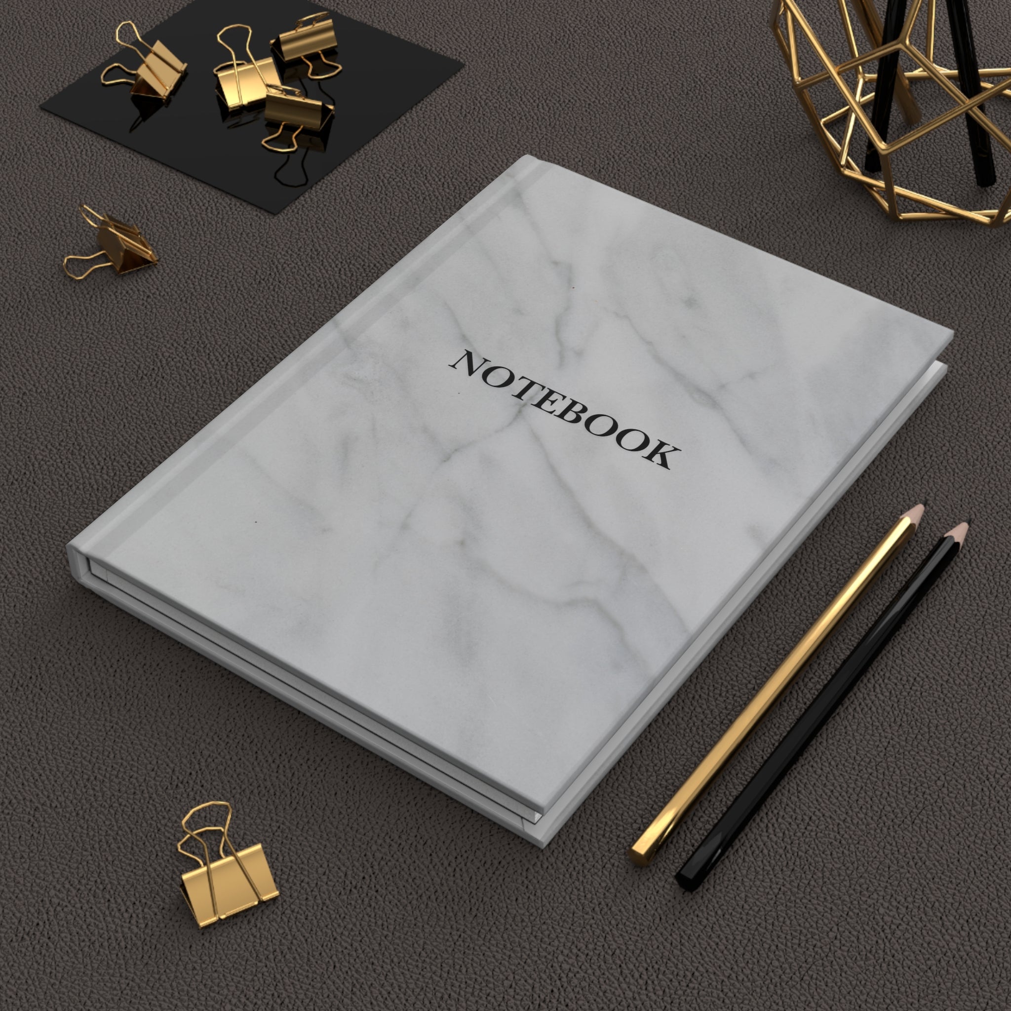 Notebook Hardcover Journal — Elegant White Marble Notebook for Notes & Planning