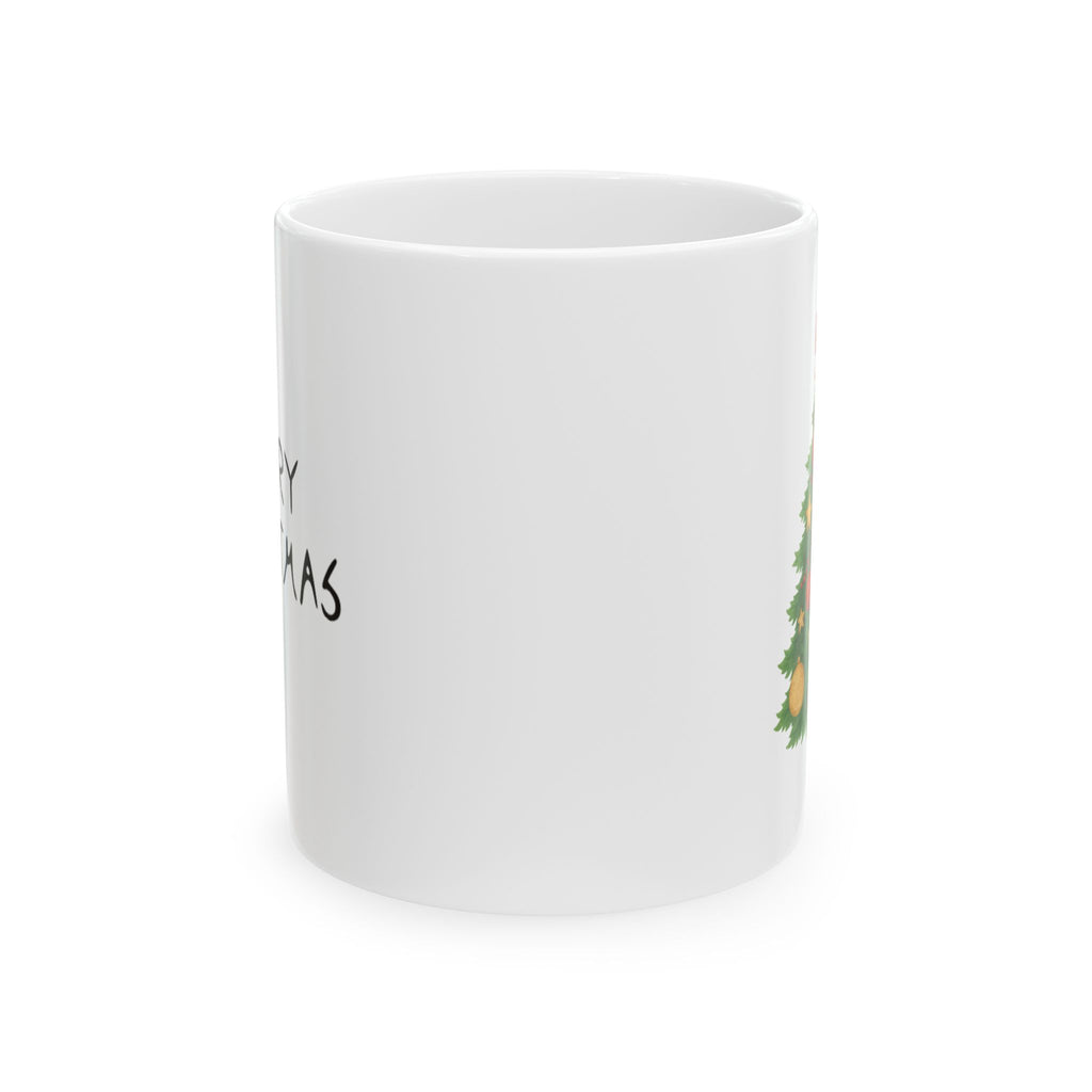Christmas Tree Ceramic Mug – Merry Christmas Holiday Coffee Cup (11oz)